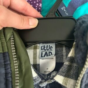 Little Lad Green Plaid Kids Shirt